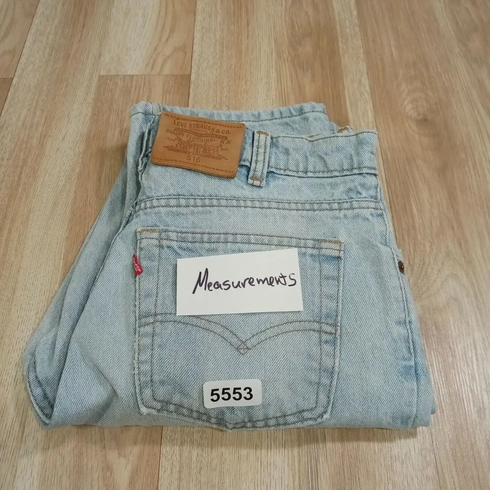 VTG Levis 516 Jeans 33x30 (31x29 actual) Faded Denim‎ Slim Straight